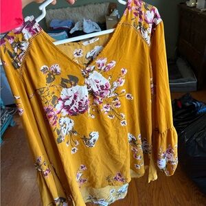 Floral Mustard Women's Top